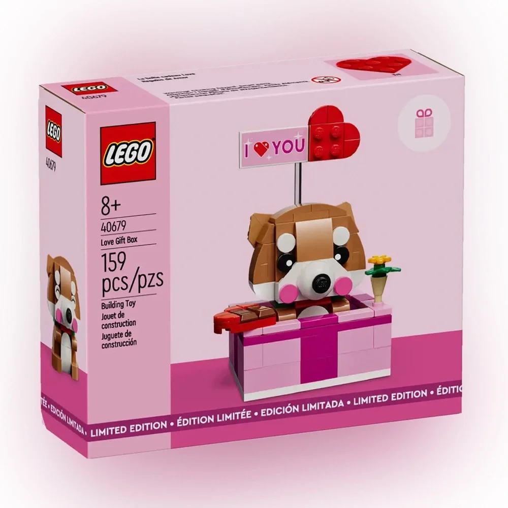 LEGO Limited Edition Love Heart Chocolate Gift Box-Shiba Inu #40679, 158 Pcs,NIB